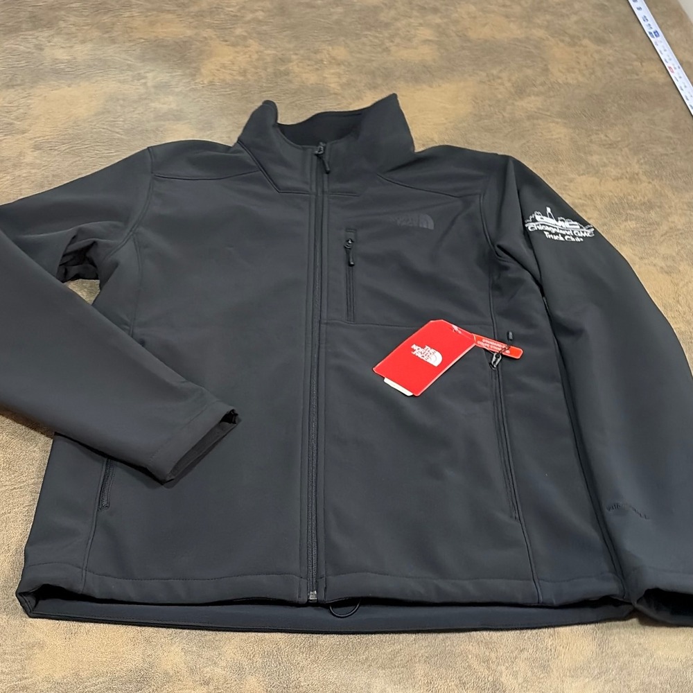 The North Face Apex Bionic 2 Jacket Mens M Black WindWall Softshell GMC Logo